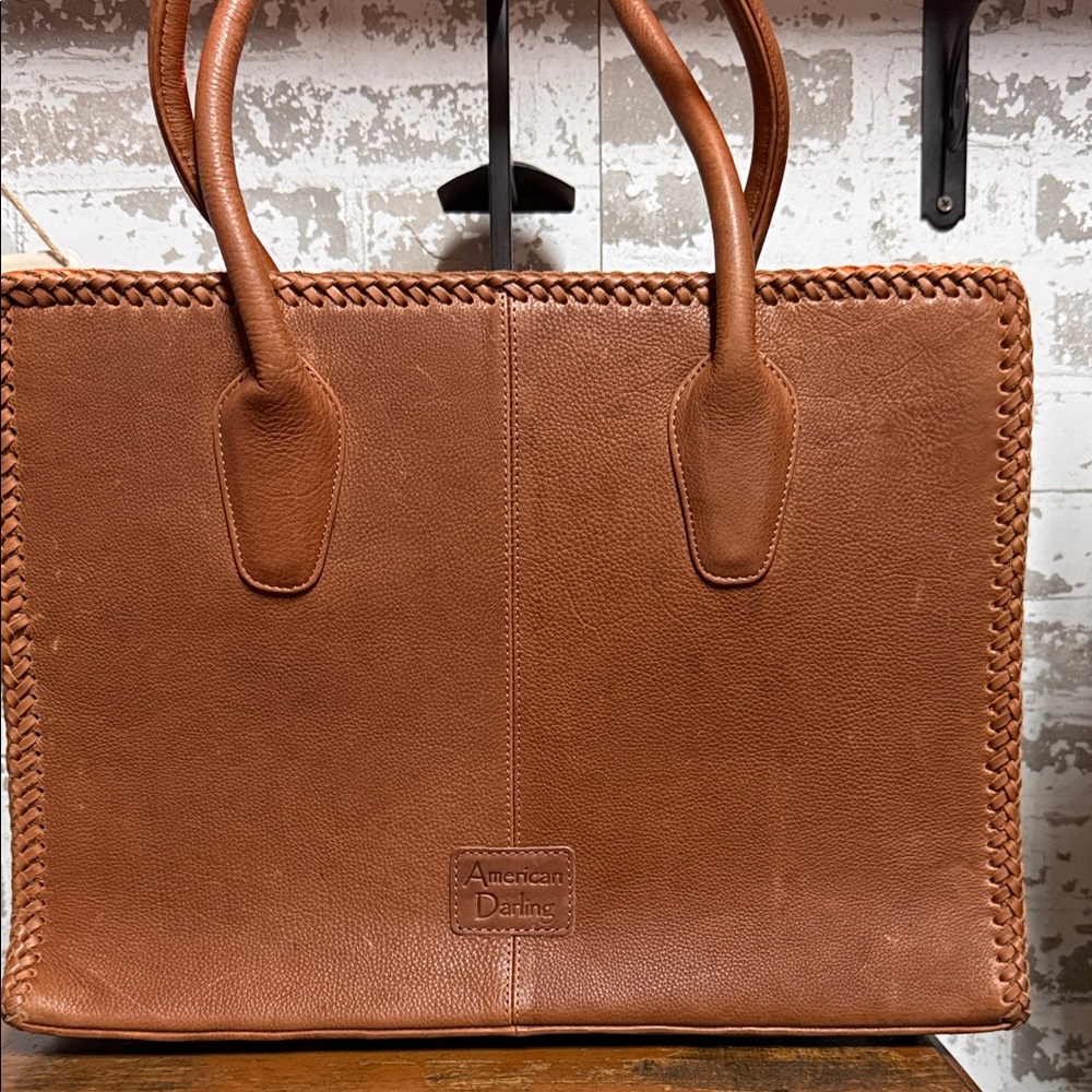 American Darling Brown and Cream Speckled Cowhide Tote - Picture 2 of 2